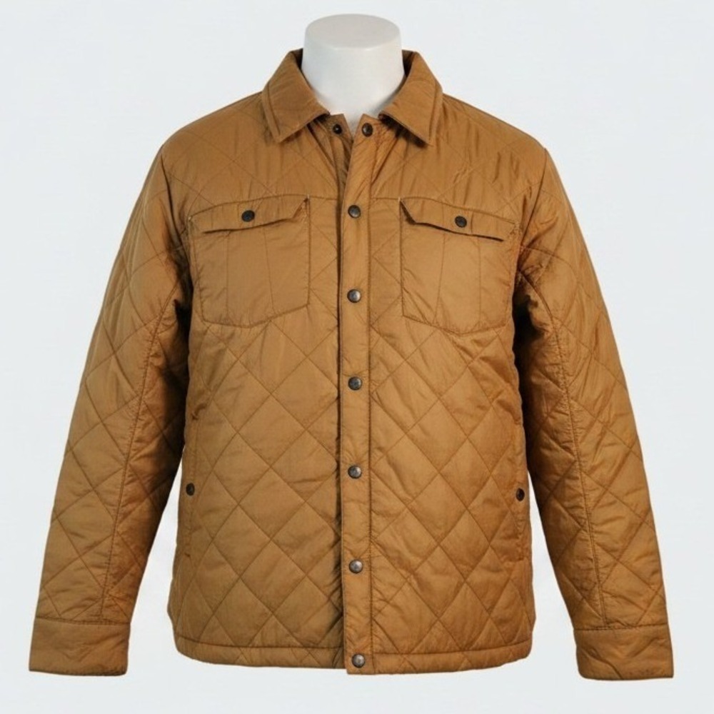 Stio Skycrest Quilted Jacket Mens XXL Orange Diamond Ripstop Snap Front
